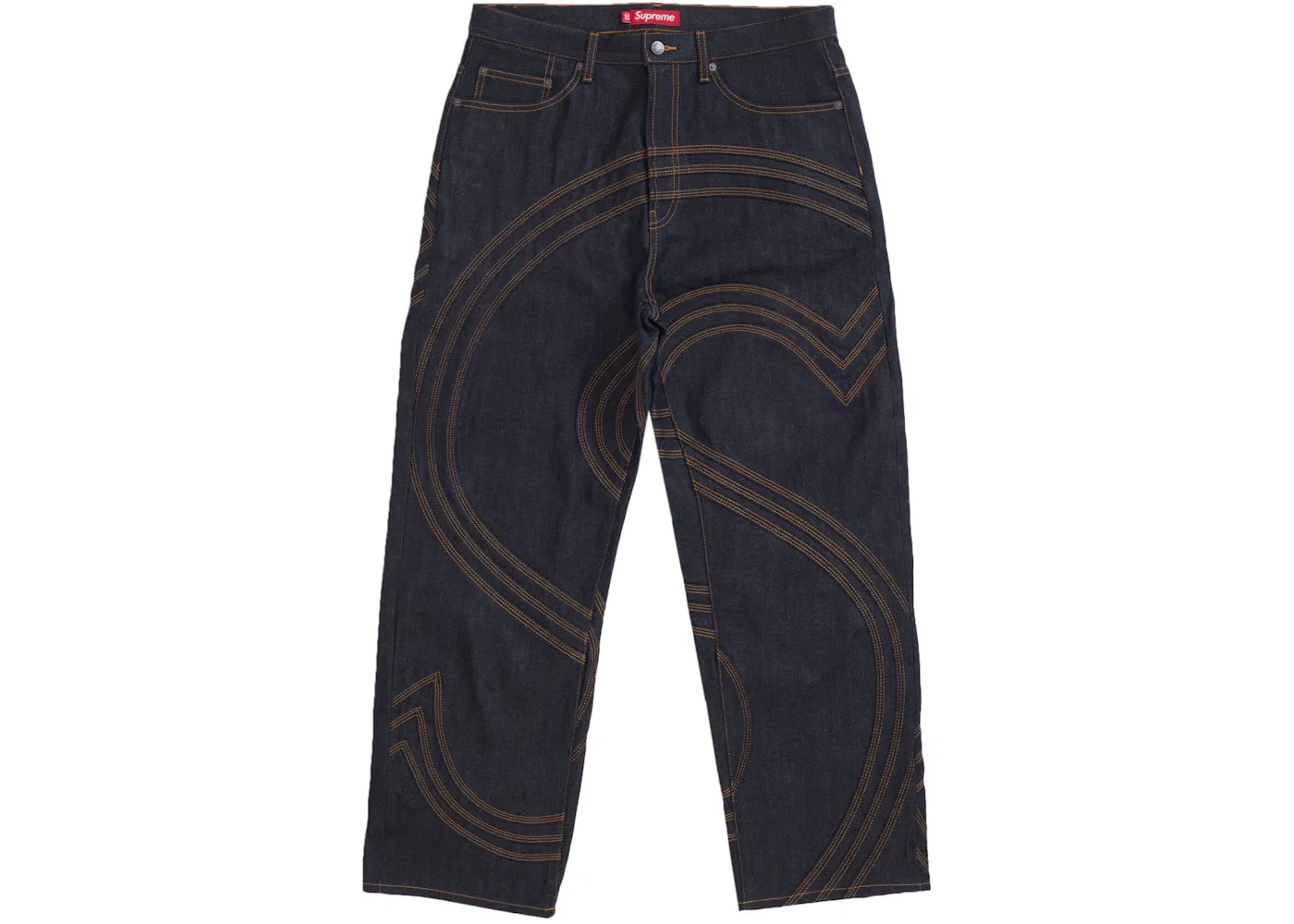 Мужские джинсы свободного кроя S Logo Rigid Baggy Supreme, Rigid Indigo