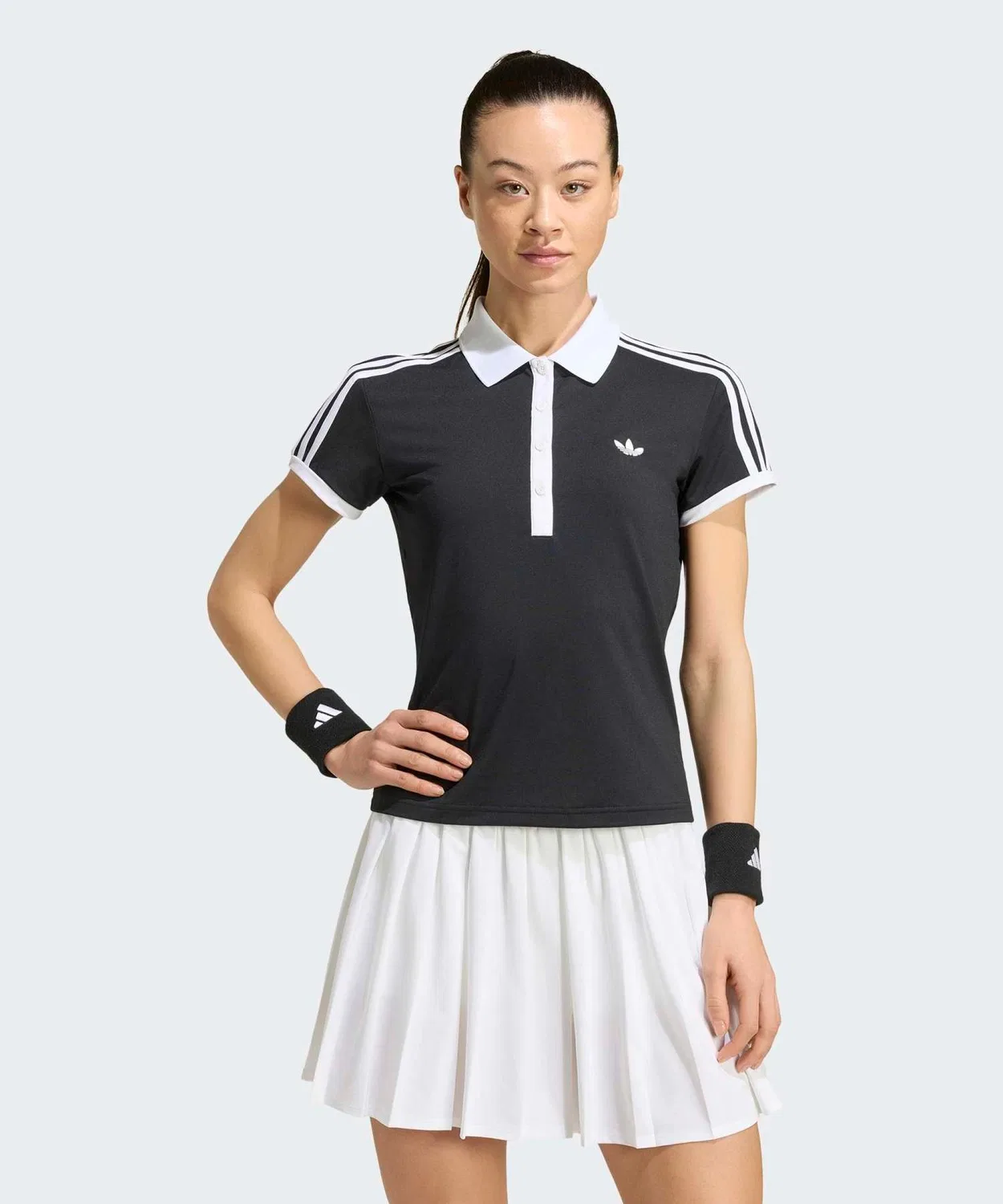 Женская теннисная классическая поло с коротким рукавом, slim fit Adidas, Black