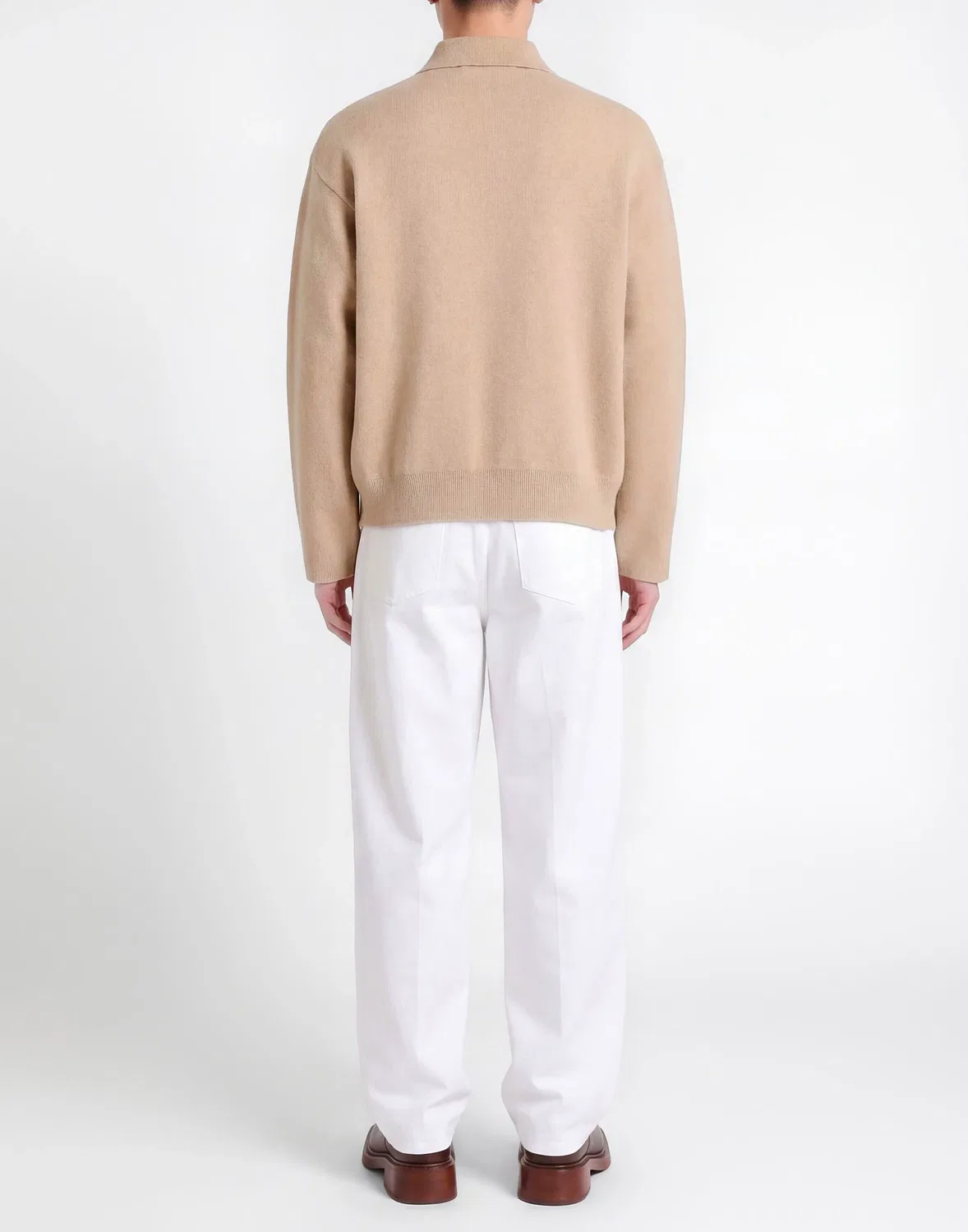 Мужской джемпер с вышивкой Jacquemus, бежевый — фото 3