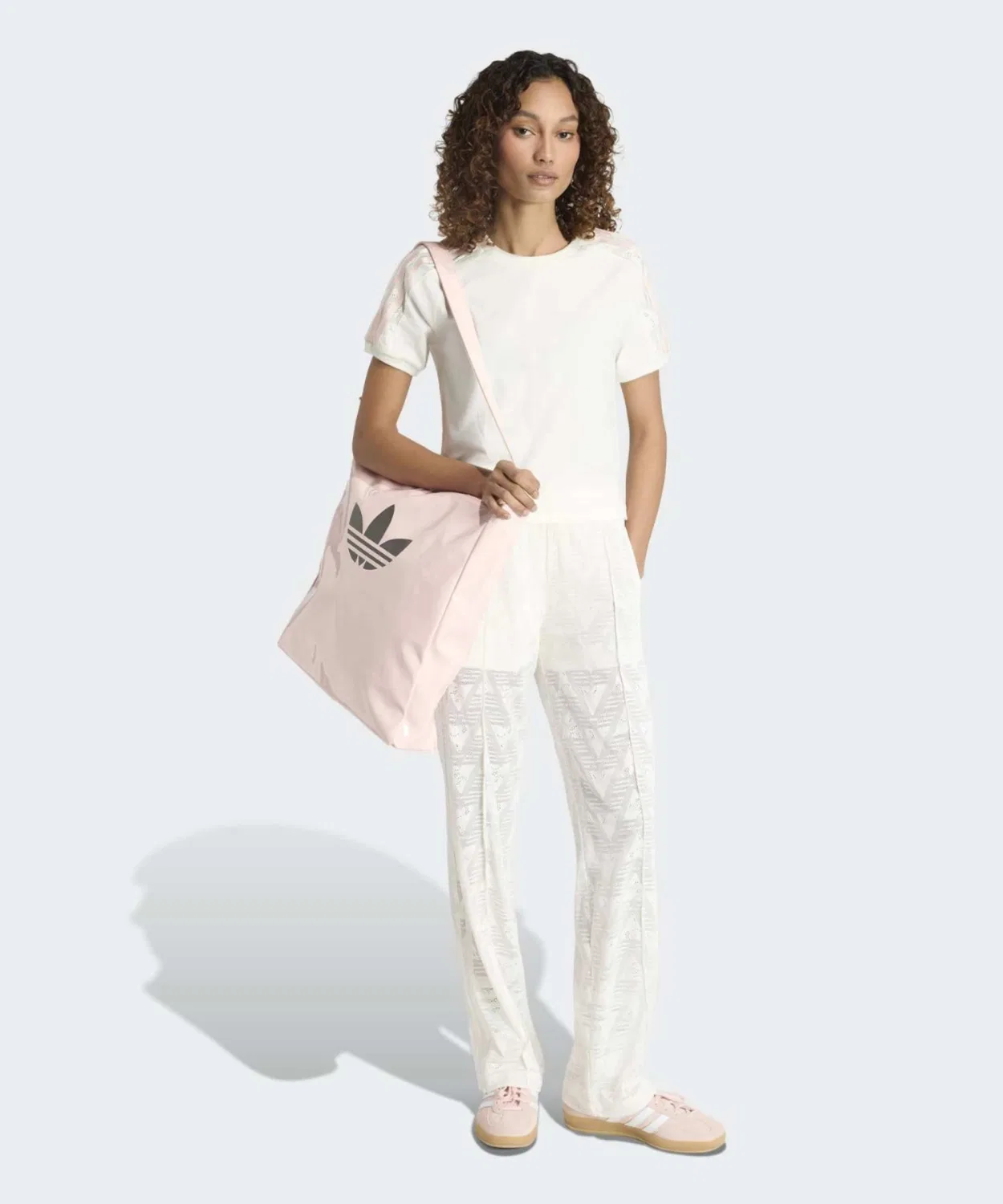 Женские спортивные брюки с кружевной отделкой Firebird Classic Lace Track Pants Adidas, Белый — фото 3