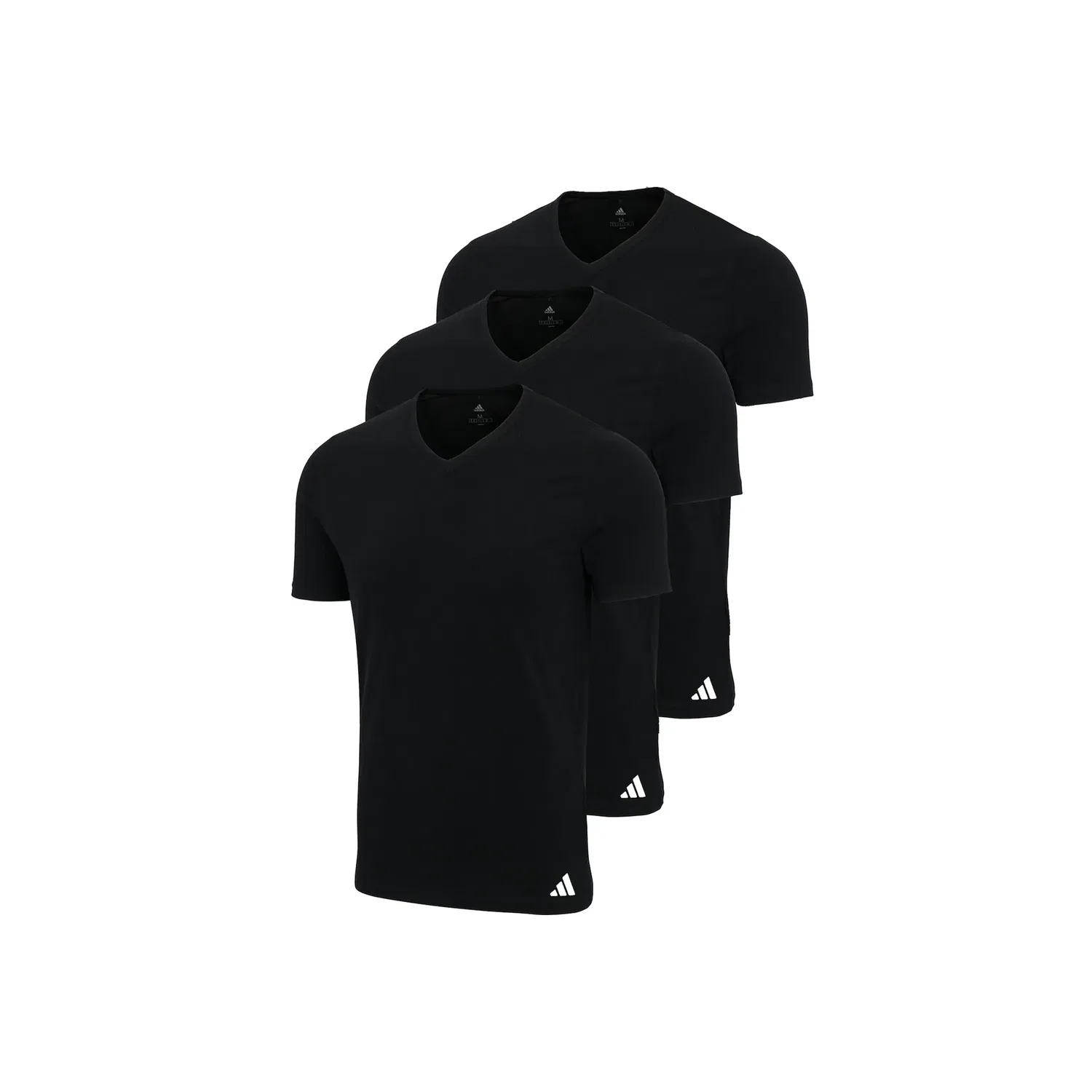 Мужские базовые футболки с V-образным вырезом 3 шт. Adidas Originals, Black