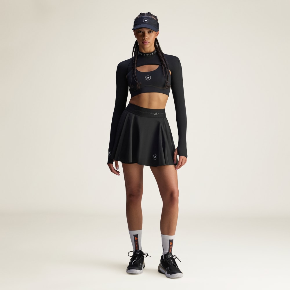 Спортивные шорты-леггинсы Adidas By Stella McCartney Training Pleated Skort, черный — фото 3