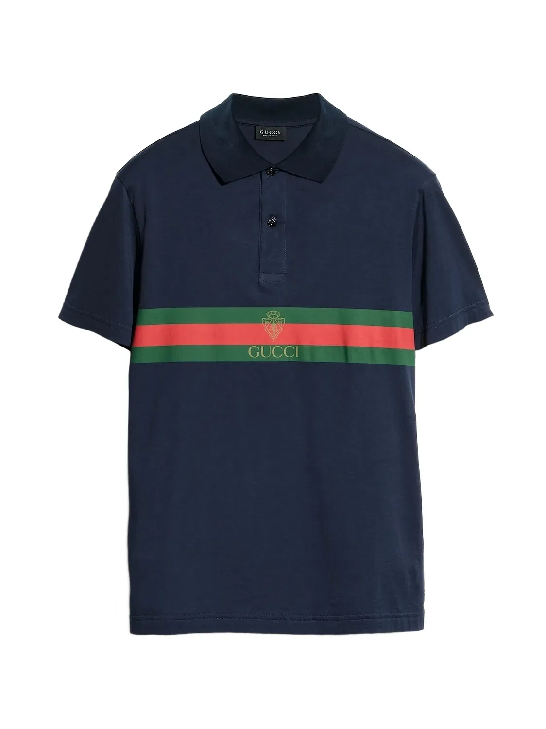Рубашка поло с отделкой Web и логотипом Gucci, синий