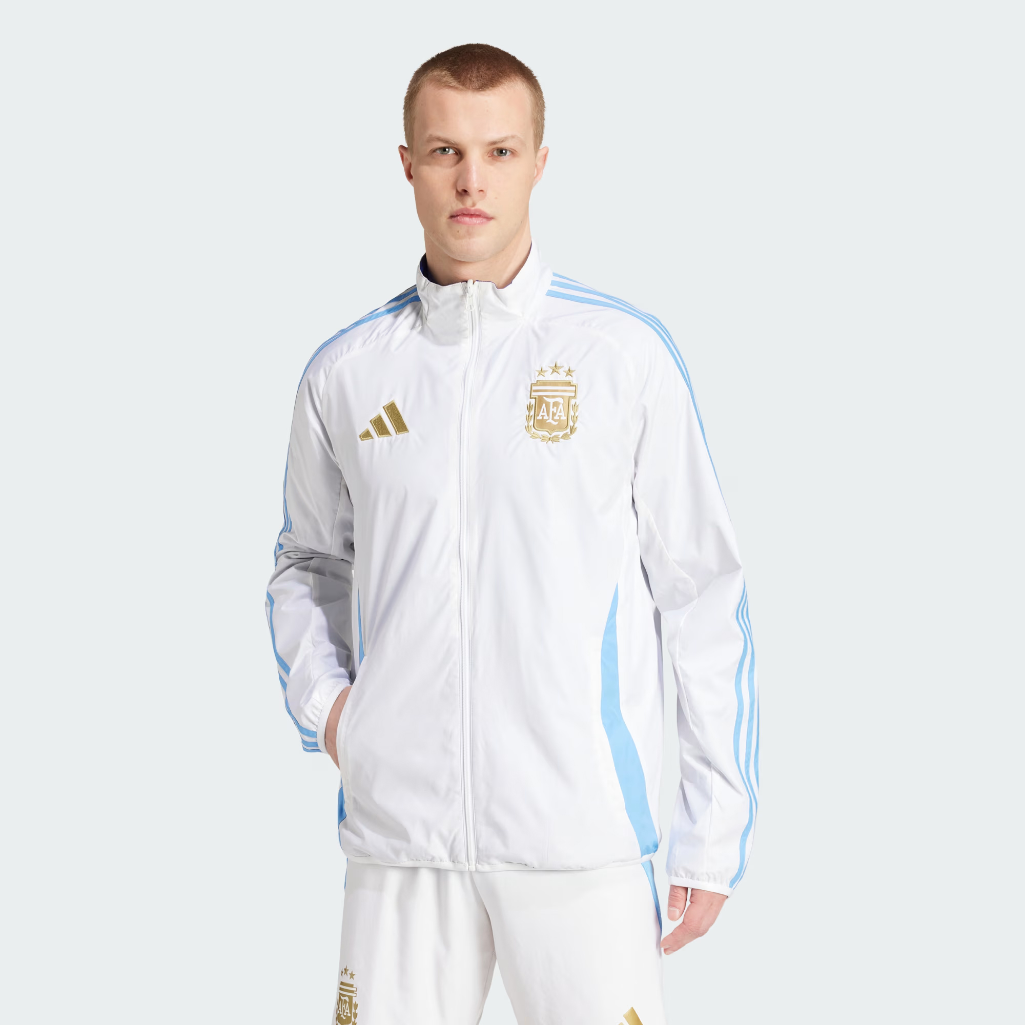 Куртка Adidas Argentina National Team Anthem, белый/синий — фото 3