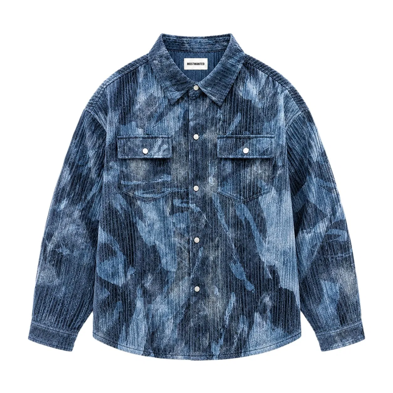 Детская рубашка прямого кроя с воротником Denim Blue MostwantedLab
