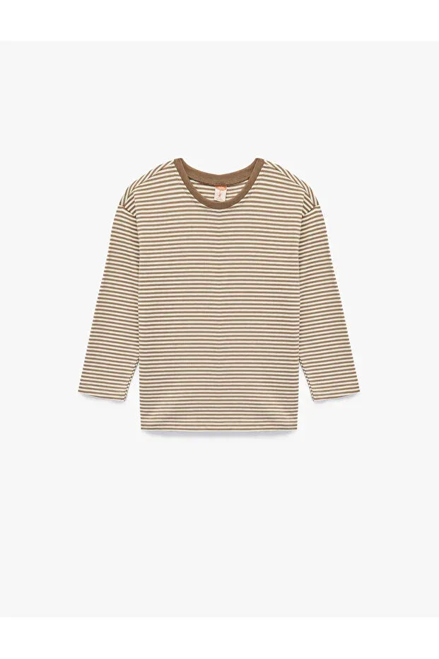 Детская футболка с длинным рукавом Koton, Coffee Striped