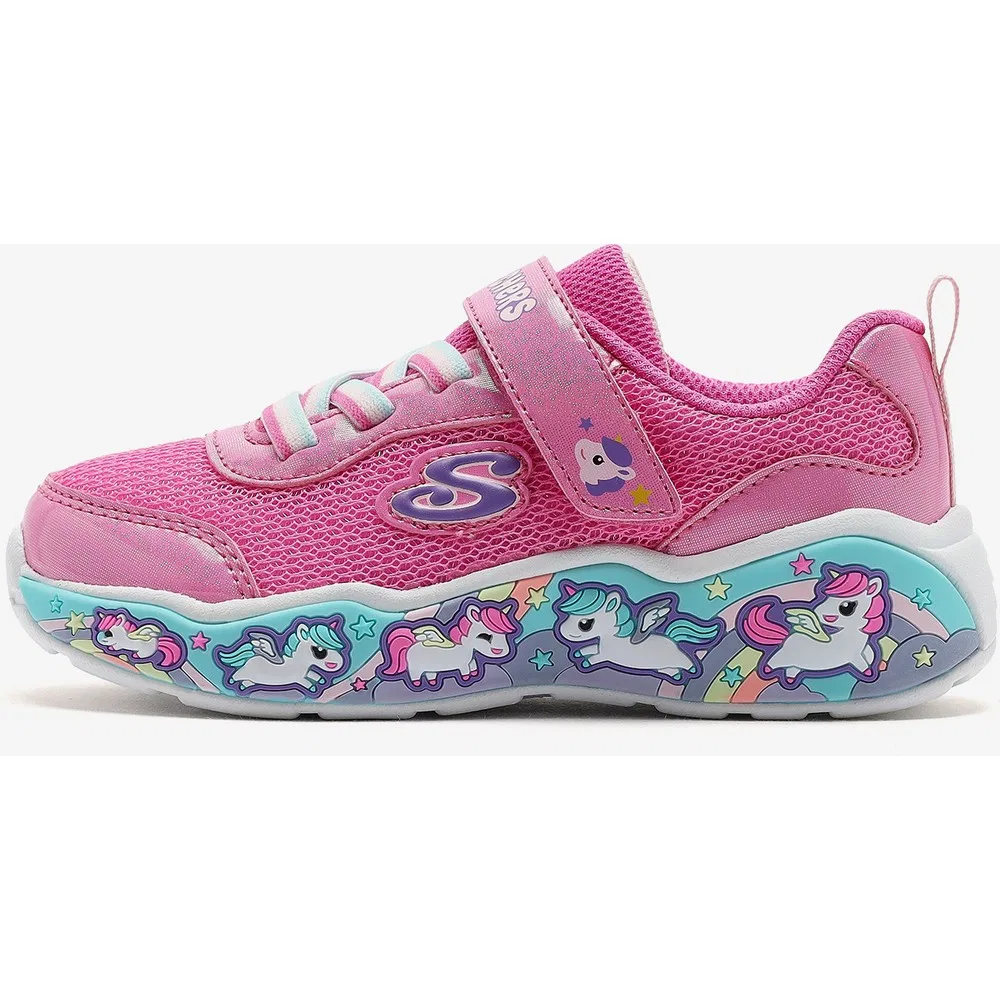 Детские кроссовки для девочек с подсветкой и липучками, Play Scene - Fun Squad Skechers