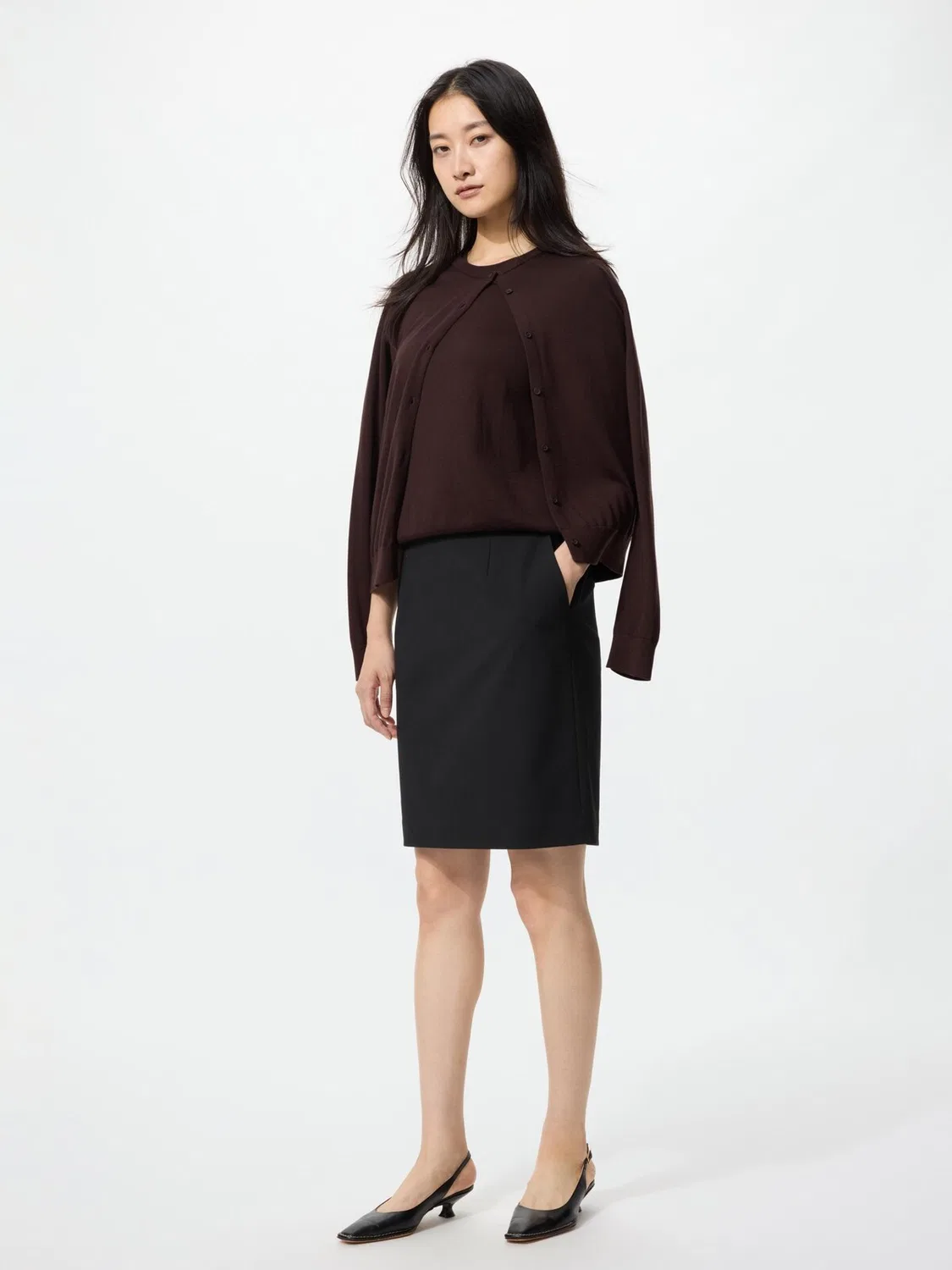 Юбка Uniqlo, короткая, черная