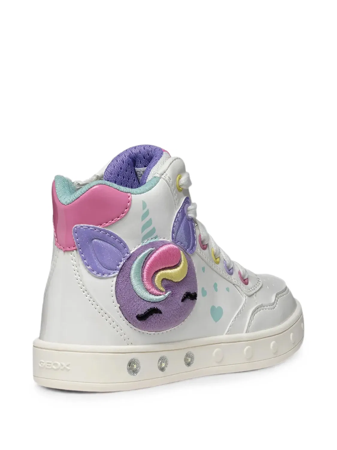 Высокие кеды Skylin с нашивками Geox Kids, белый — фото 3
