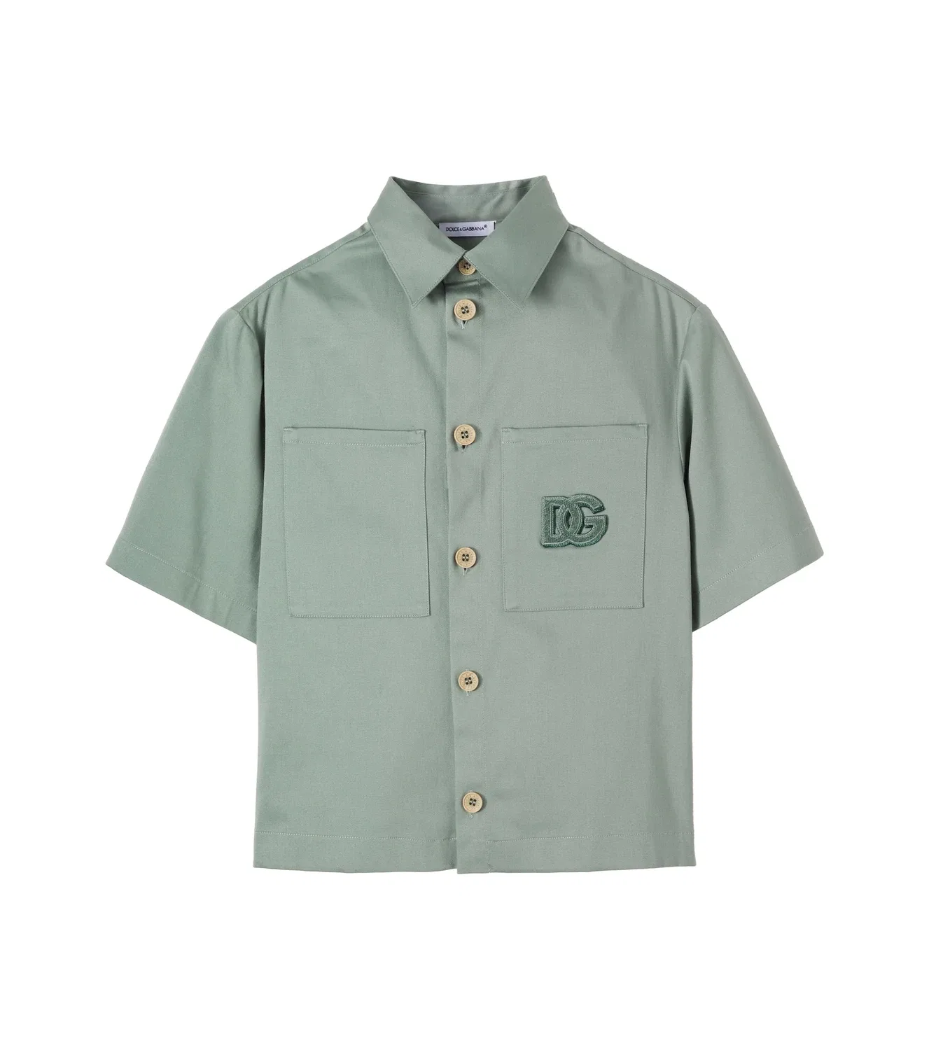 Рубашка-поло с вышивкой Dolce&Gabbana Kids, зеленый