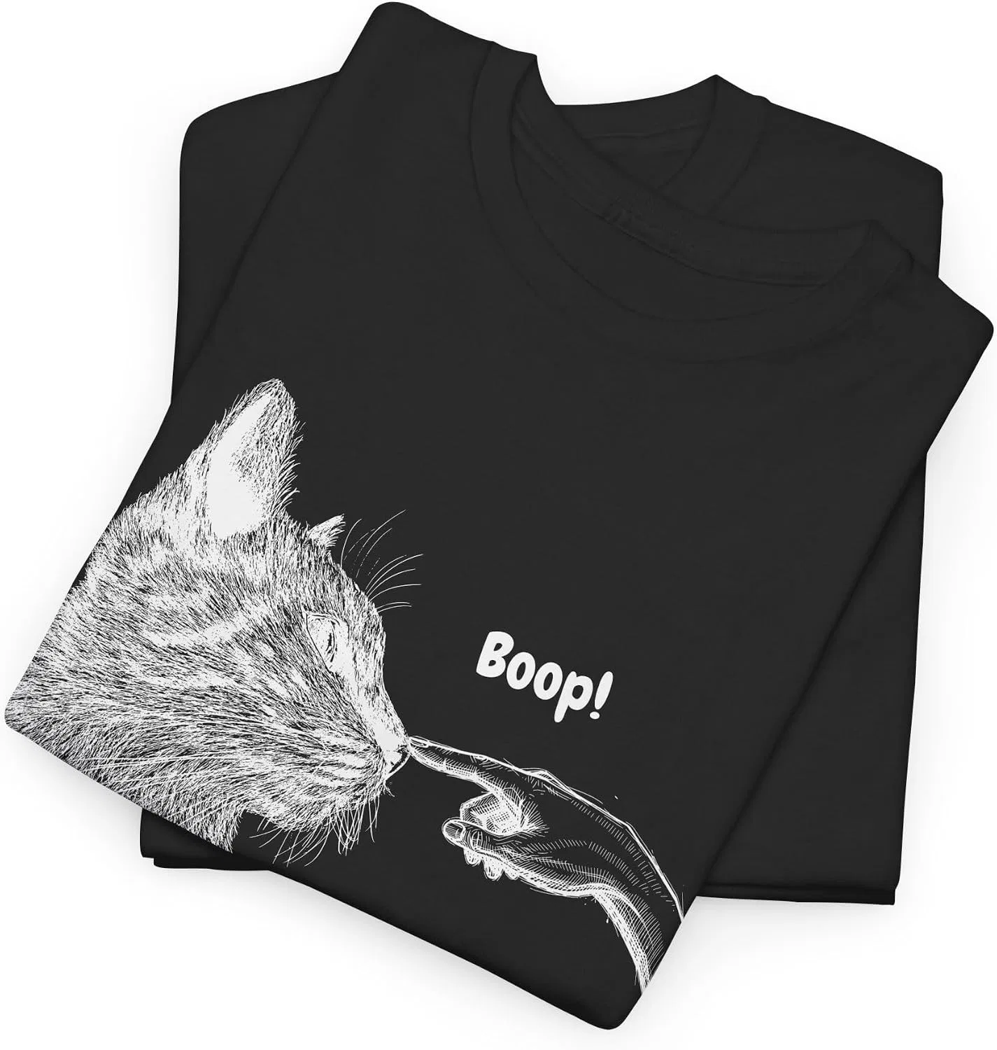 Женская футболка с принтом Boop Cat, чёрный — фото 3