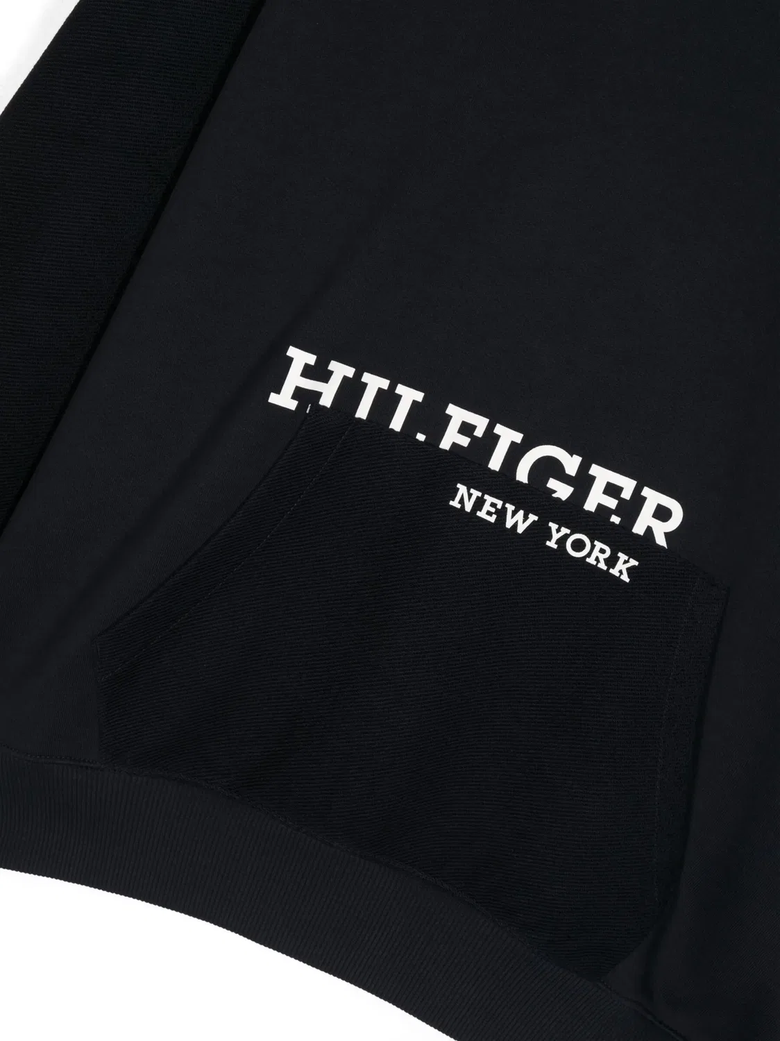 Tommy Hilfiger Темно-синее хлопковое худи с логотипом — фото 2