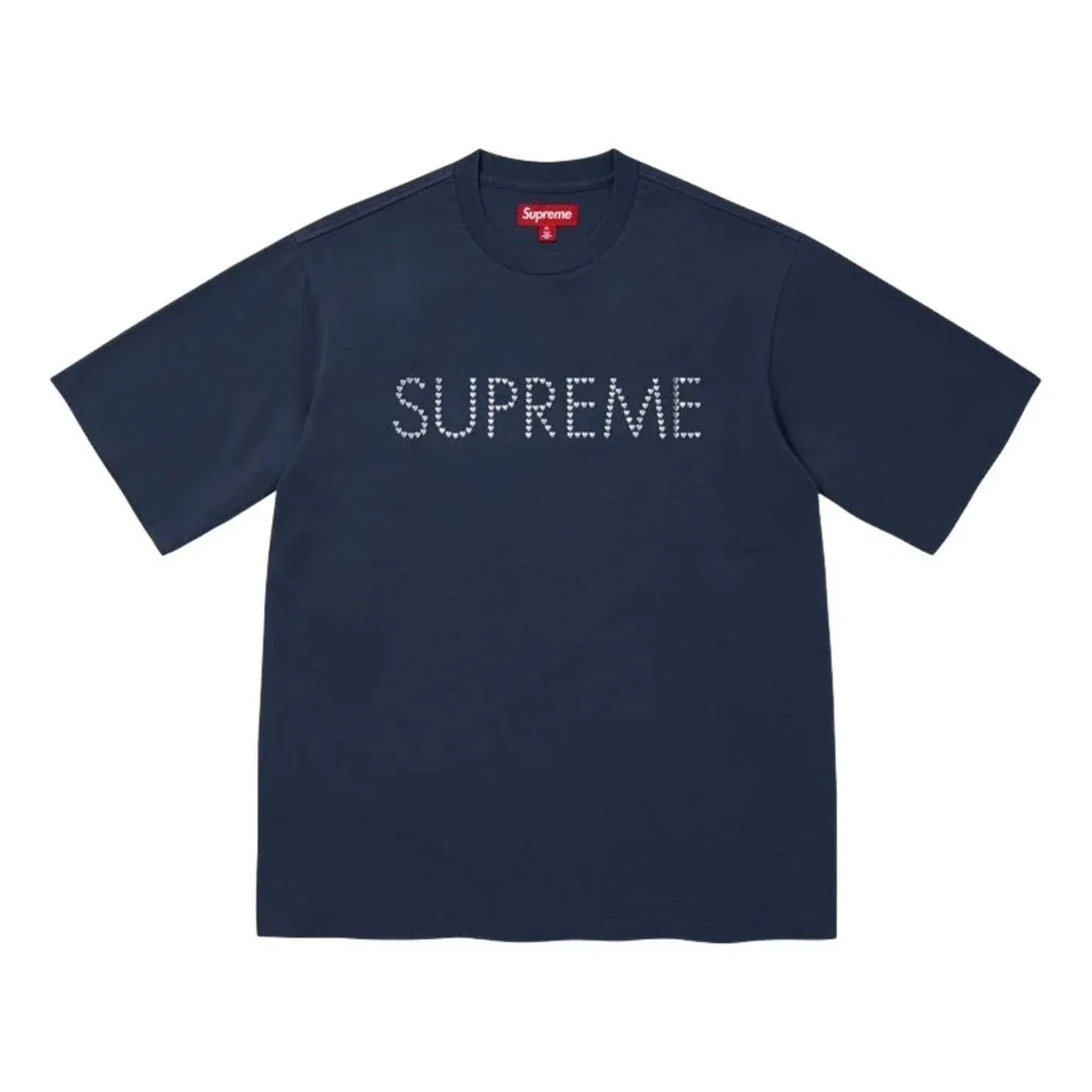 Мужская футболка FW26 Hearts Studded S/S T-Shirt 'Navy' Supreme, темно-синий