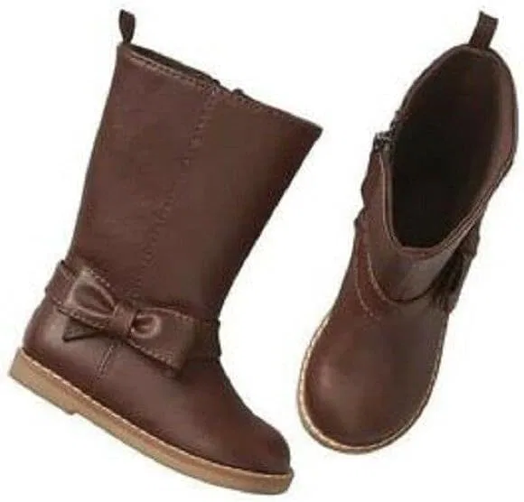 Детские сапоги для девочек с бантом из искусственной кожи BabyGap, Brown — фото 2