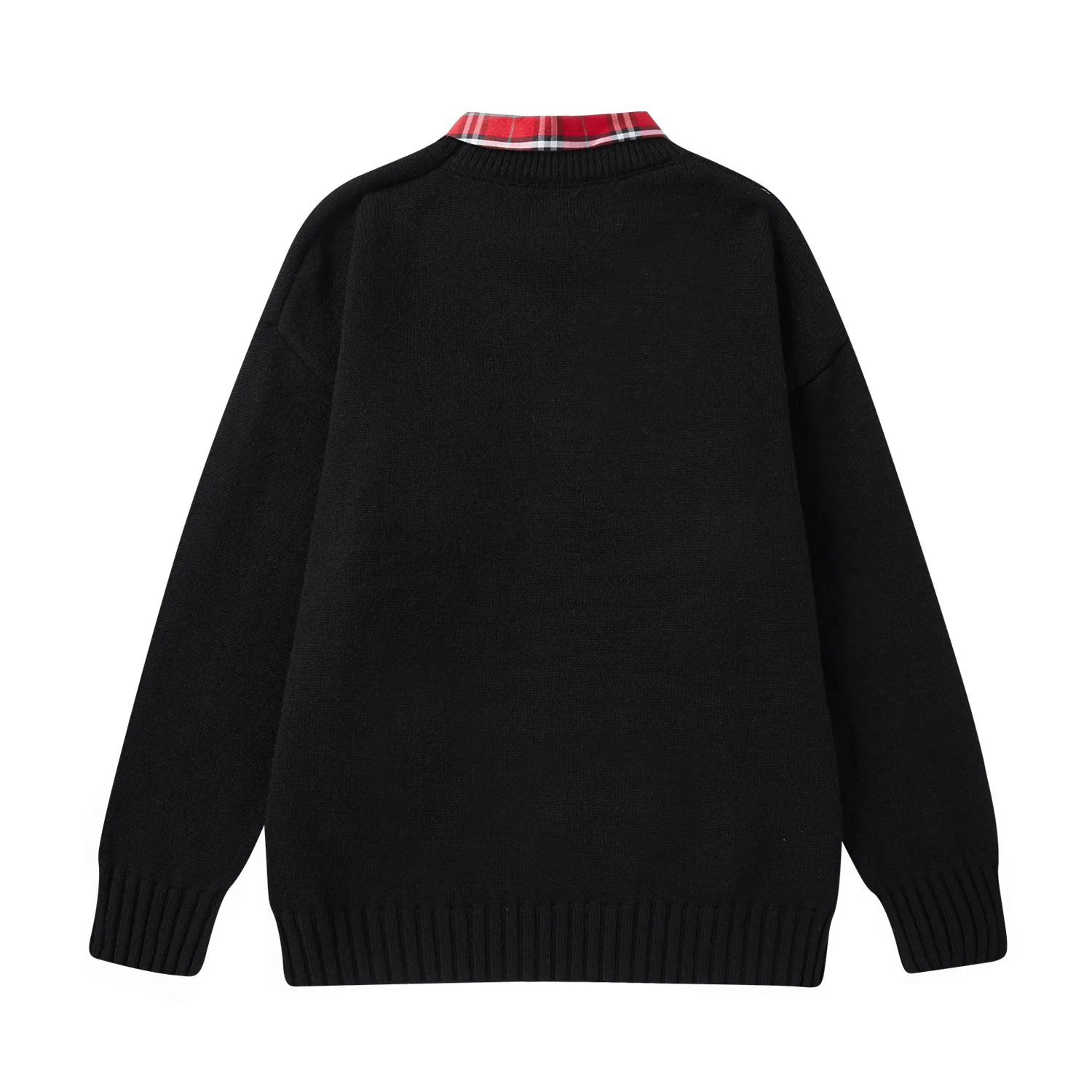 Детское худи с воротником и моделью PAL ONGACO, Ecru Fleece-Lined (Red Checkered Collar) — фото 4