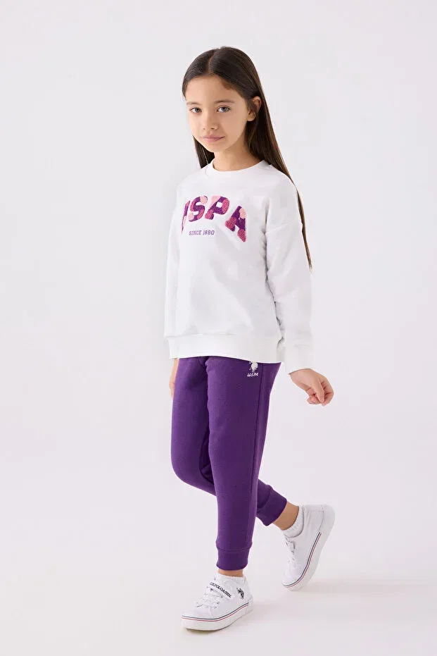 Детский комплект спортивного костюма для девочек U.S. Polo Assn., Nude Color — фото 3