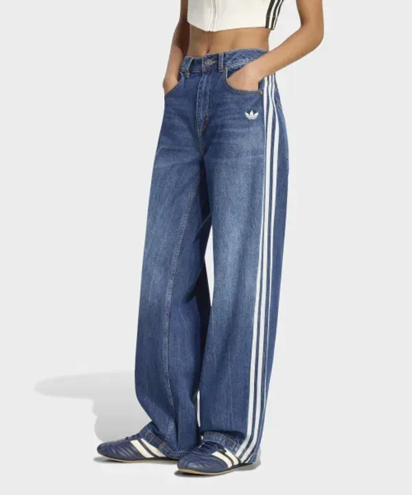 Джинсы Dad Adidas, индиго