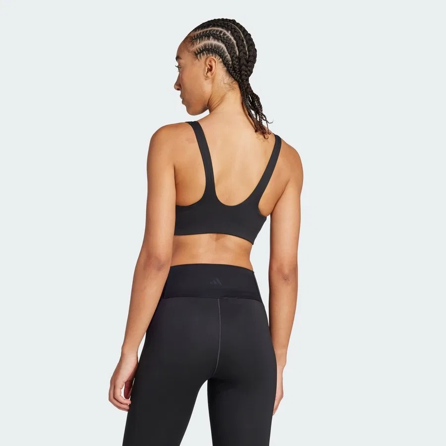 Спортивный бюстгальтер средней поддержки All Me Luxe adidas, Черный — фото 2