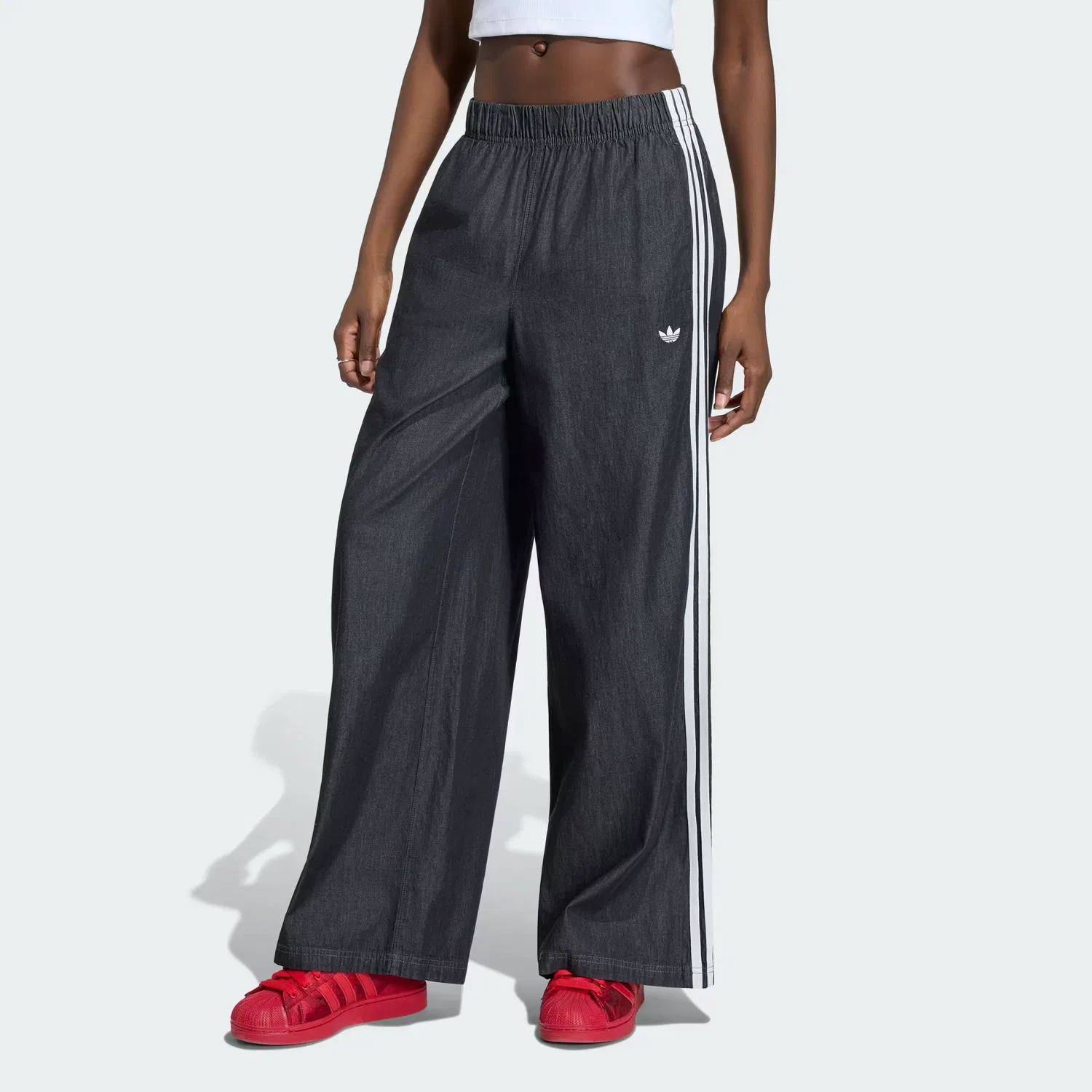 Женские джинсы свободного кроя Summer Glow Adidas Originals, черный деним