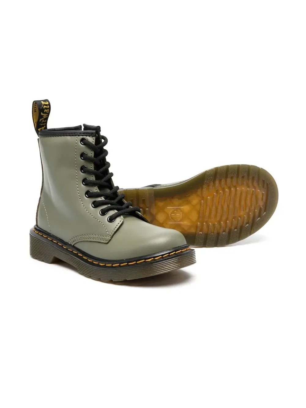 Ботинки 1460 на шнуровке Dr. Martens Kids, зеленый — фото 2