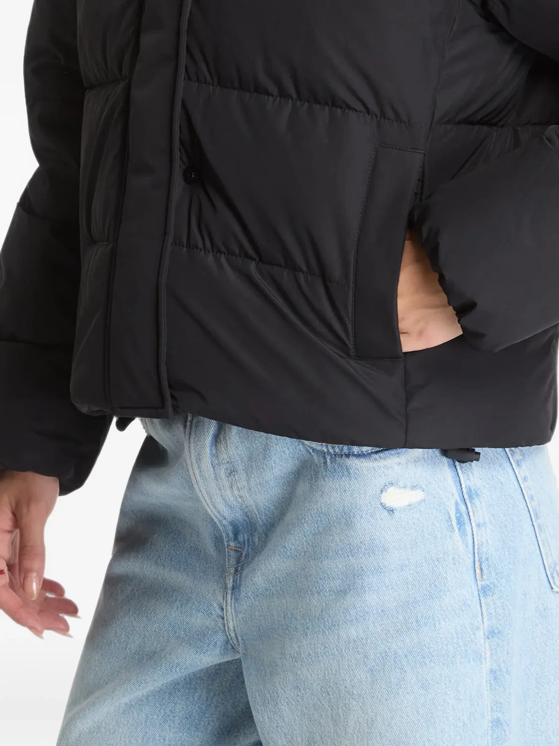 Стеганая пуховая куртка с капюшоном Calvin Klein, черный — фото 4