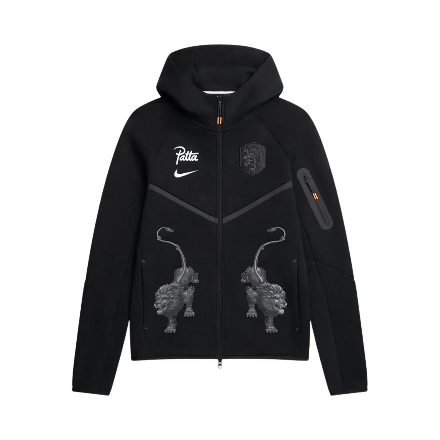 Худи Nike Netherlands x Patta Tech Fleece Full-Zip Windrunner, черный