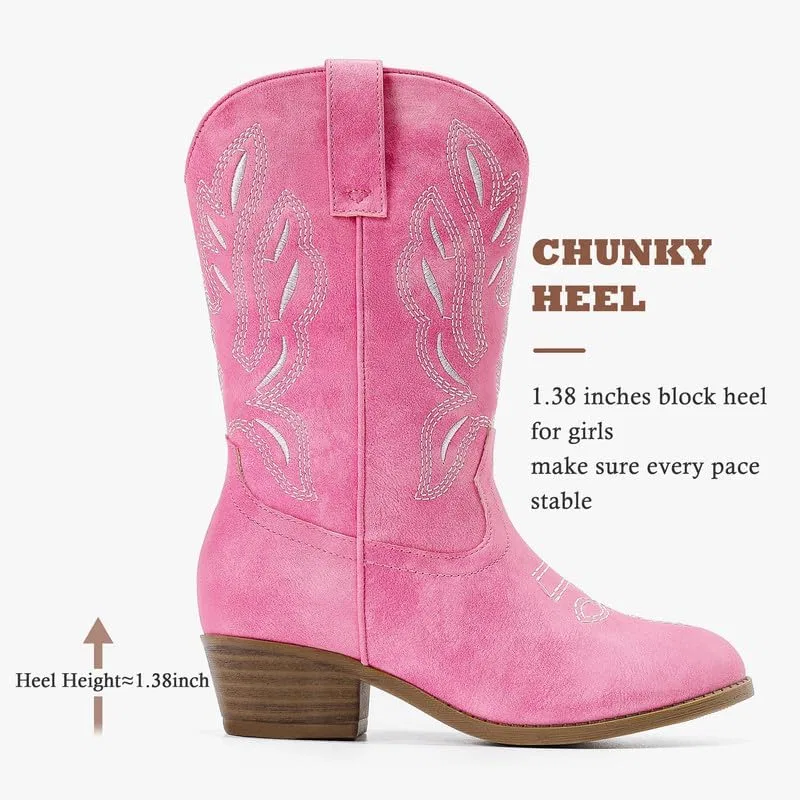 Детские сапоги для девочек с принтом Cowgirl Boots LAURMOSA, Pink — фото 4