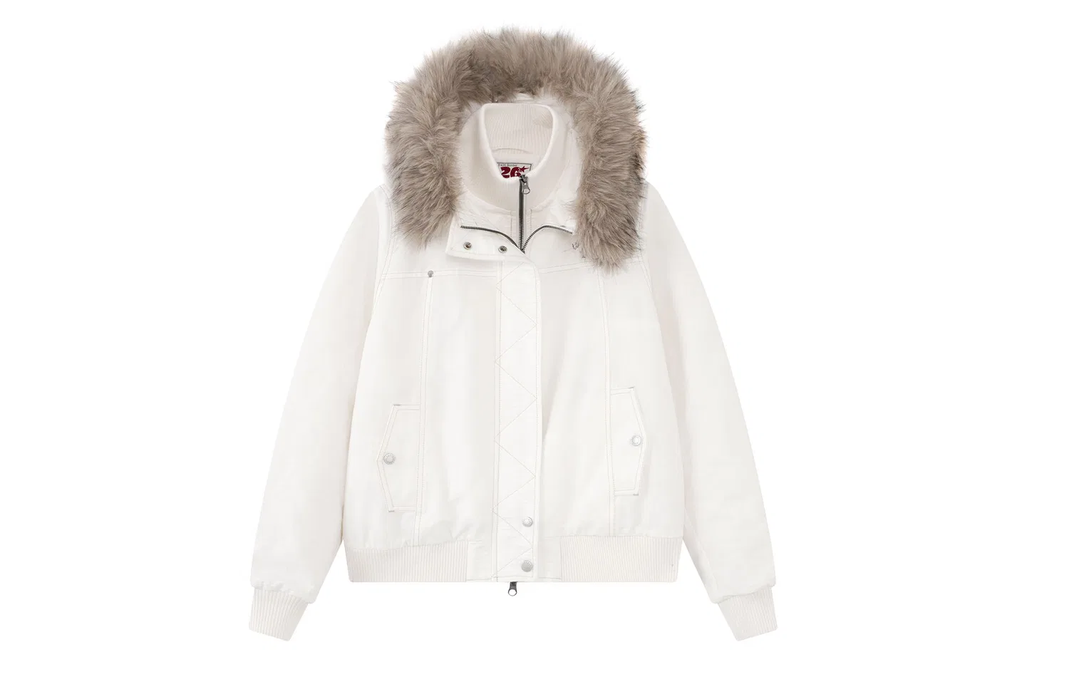 Детский пуховик с капюшоном, утепленный, F426, White