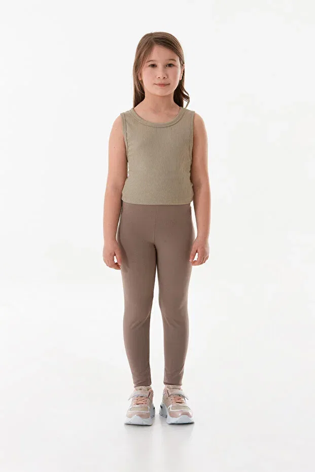 Детские леггинсы для девочек хлопковые Fulla Moda, Brown — фото 2