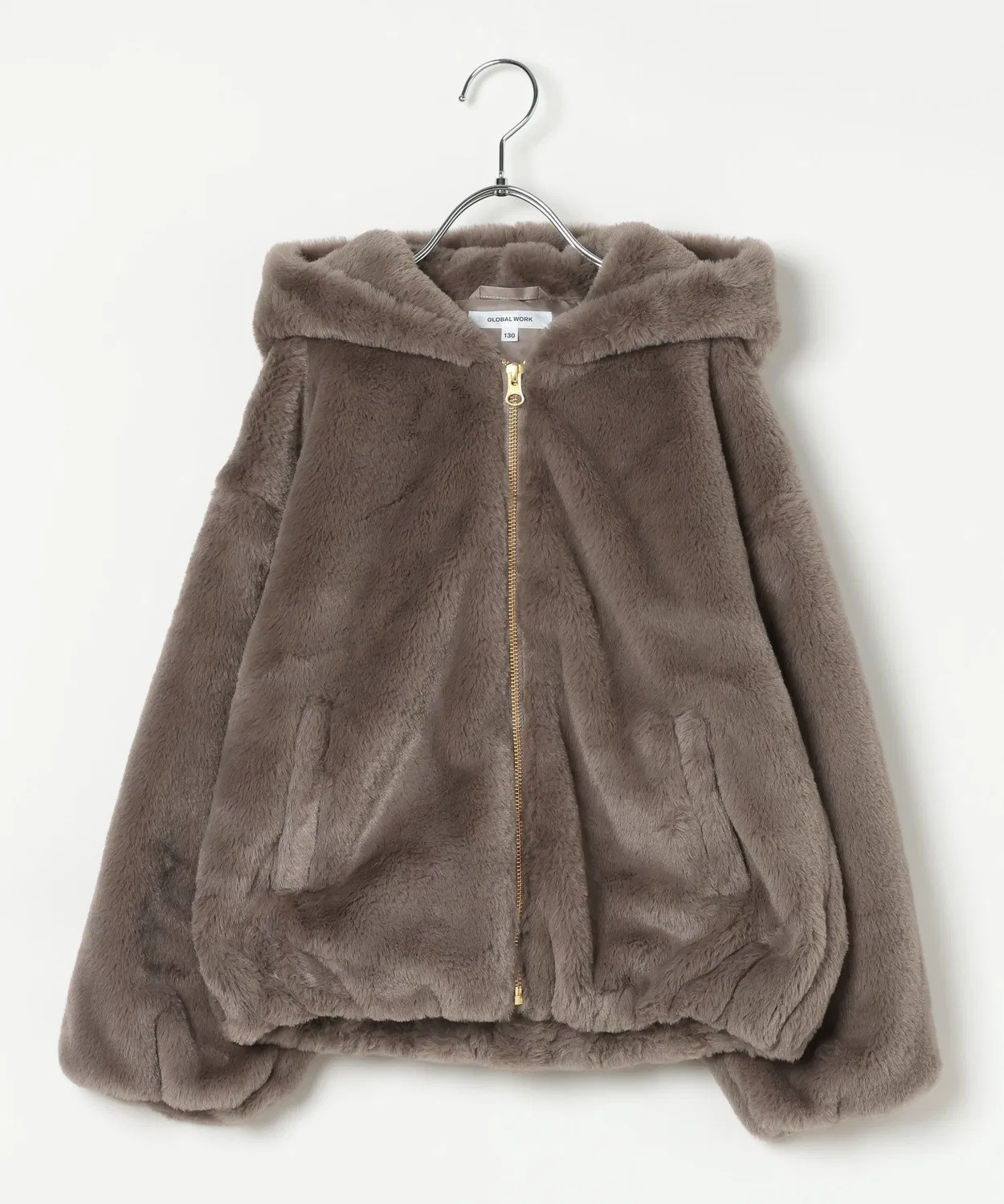 Детский утепленный блузон с капюшоном из флиса GLOBAL WORK, Light Grey — фото 2
