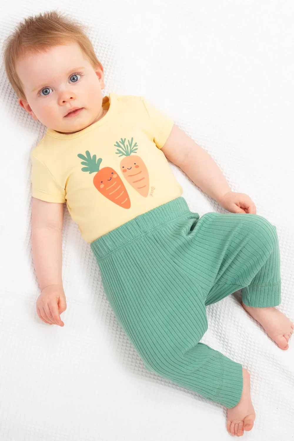 Детский боди с принтом Happy Carrot Kite, Yellow — фото 2