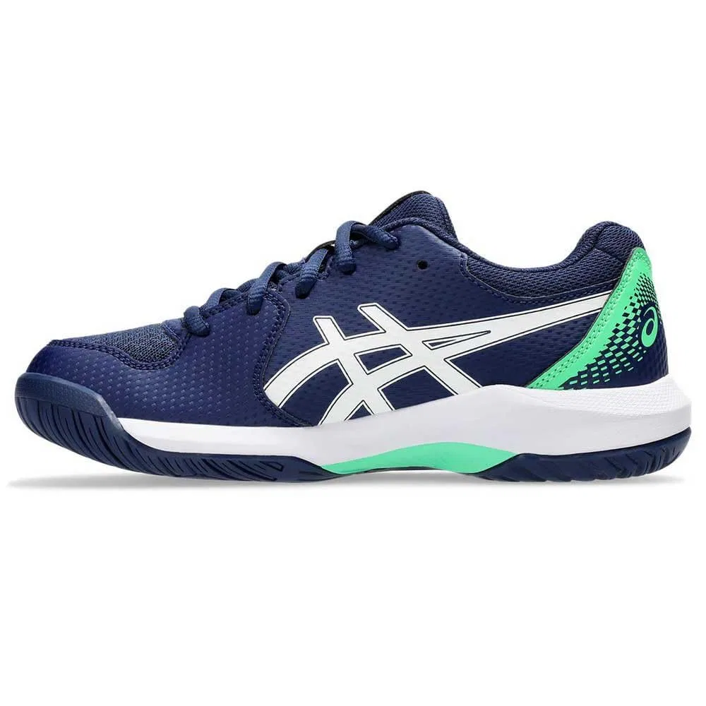 Детские кроссовки для мальчиков с синтетическим верхом Gel-Dedicate 8 GS ASICS, Черный Синий Тунец — фото 3