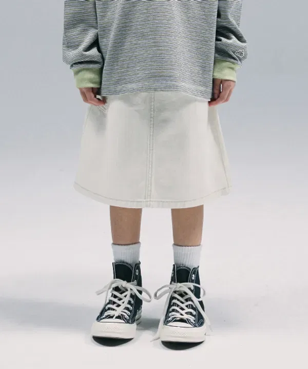 Юбка джинсовая длинная Lee Kids, айвори