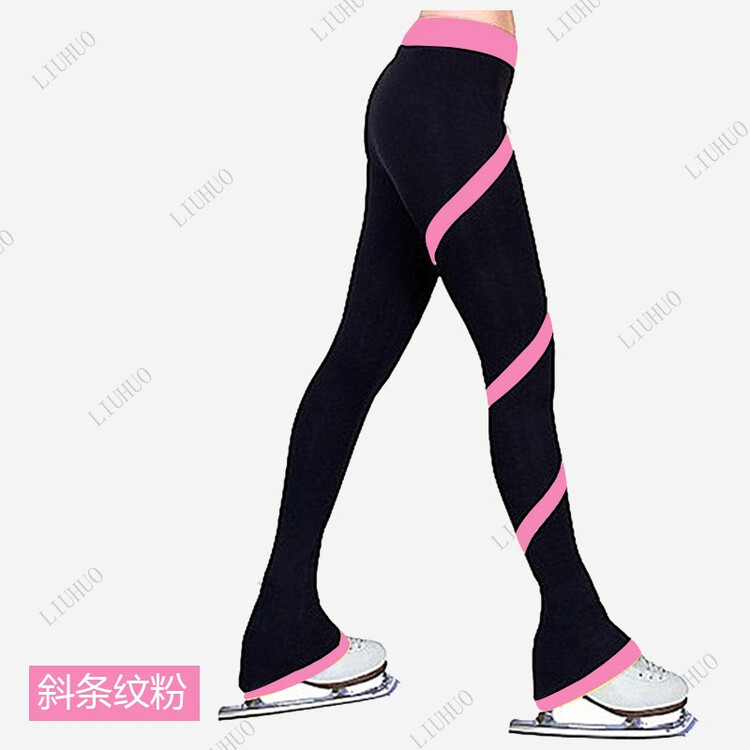 

HEAD Комплект для фигурного катания, тренировочный костюм, утепленные брюки с флисом, черные, женские, диагональная полоска, розовый, размер L