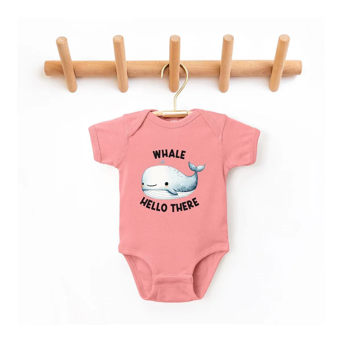 Детский боди с коротким рукавом Whale Hello There The Juniper Shop, Mauve