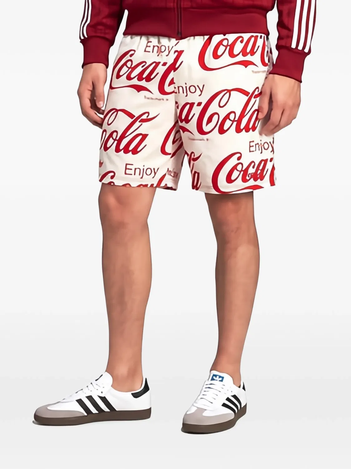 Шорты с логотипом из коллаборации с Coca-Cola Adidas, нейтральные цвета — фото 2