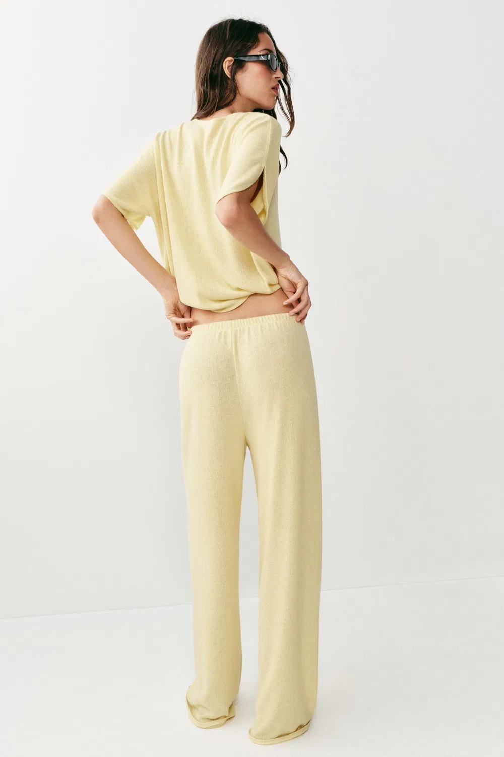 Деревенские широкие брюки ZARA, Light Yellow — фото 4