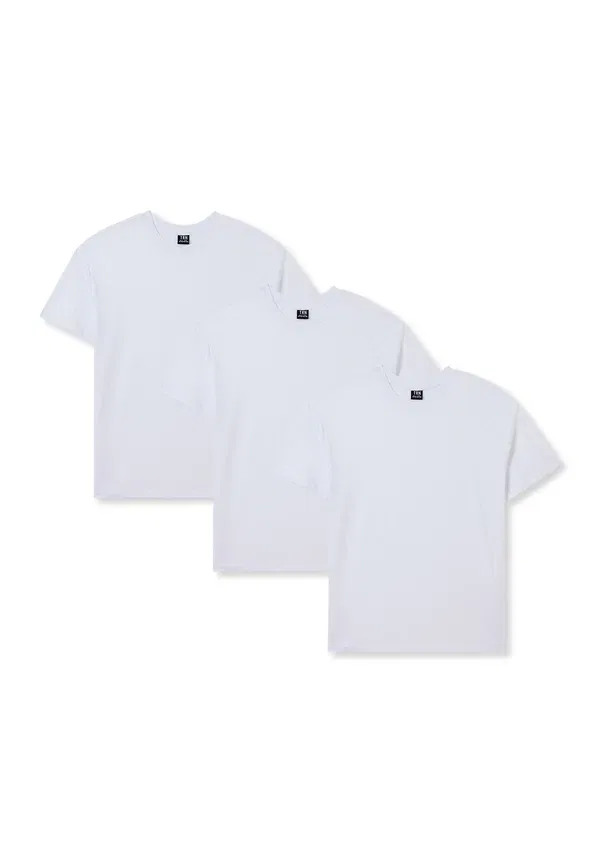 Комплект из 3 футболок хлопковых basic t-shirt Terranova, белый — фото 4