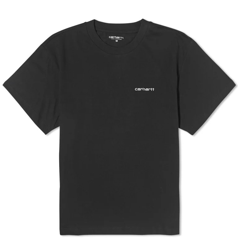 

Футболка с вышитым логотипом carhartt wip script, черно-белый, Черный, Футболка с вышитым логотипом carhartt wip script, черно-белый