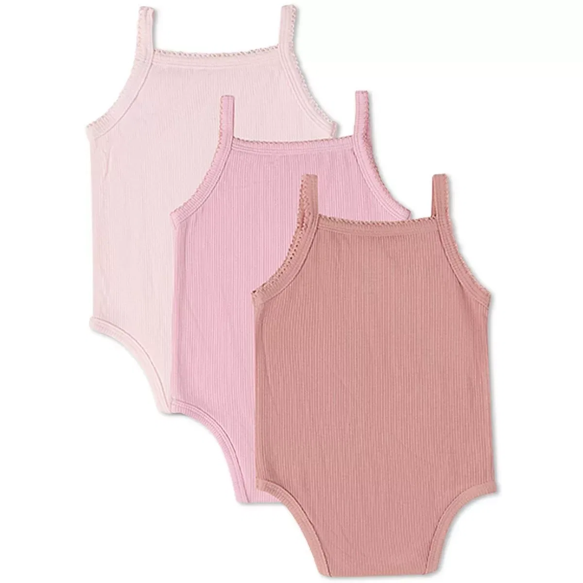 Детский боди-комбинезон без рукавов комплект 3 шт MiniMoi NEWBORN, Pink Multi — фото 2
