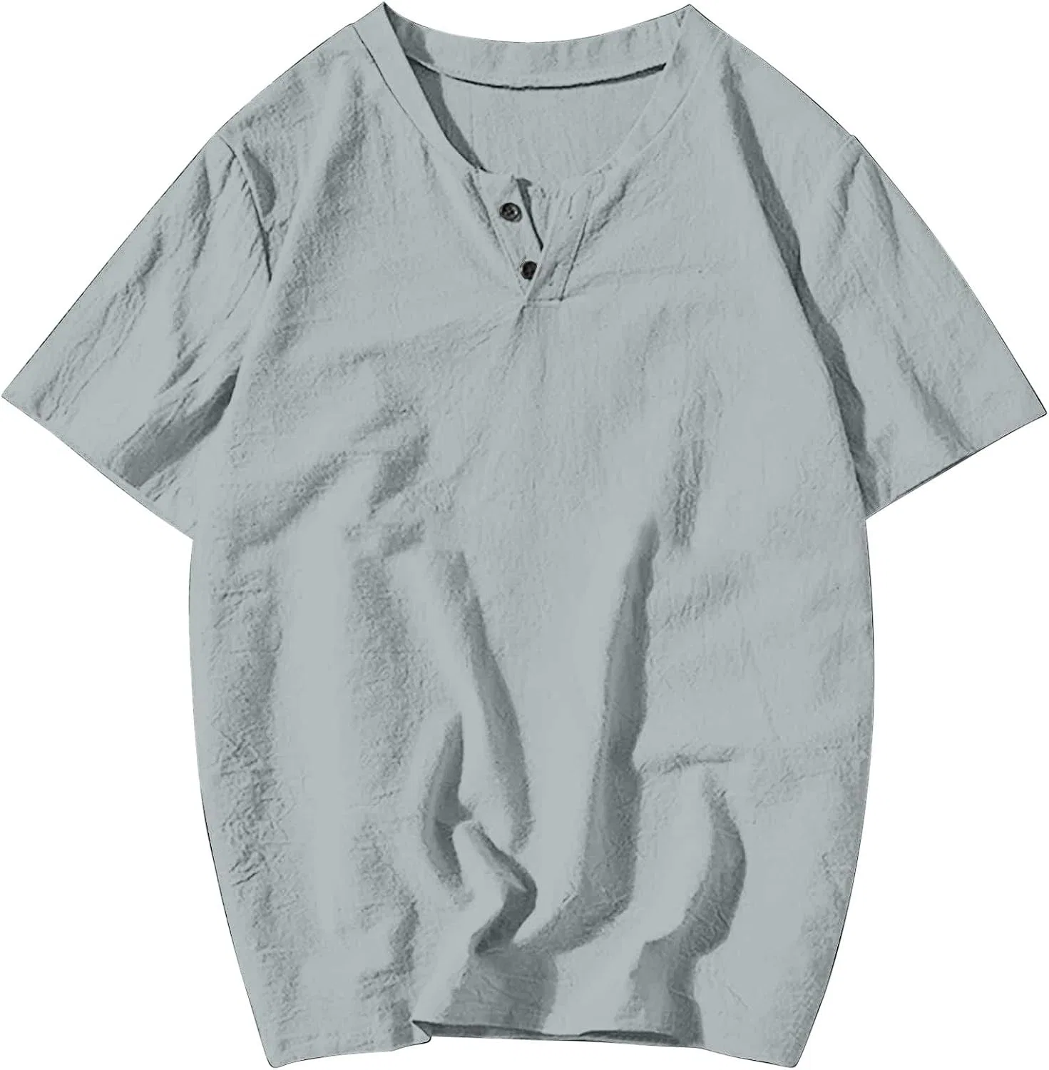 Мужская футболка с коротким рукавом из хлопка и льна, Gray