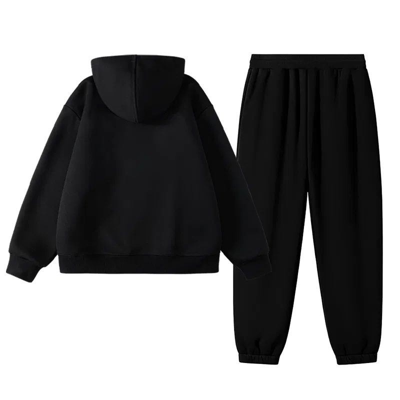 Детский комплект из толстовки и брюк на флисе Extra Thick Sherpa, MINISO, Apricot Black — фото 4