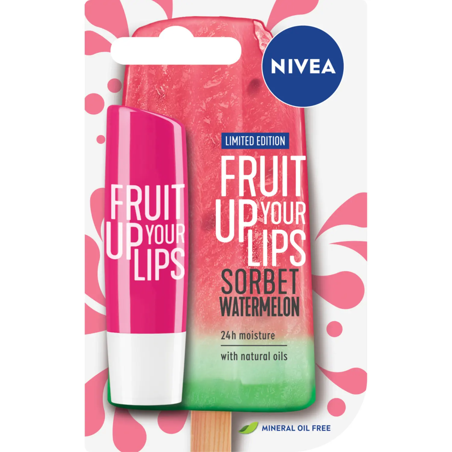 Nivea Watermelon Shine ухаживающий бальзам для губ с арбузным сорбетом, 4,8 г — фото 3
