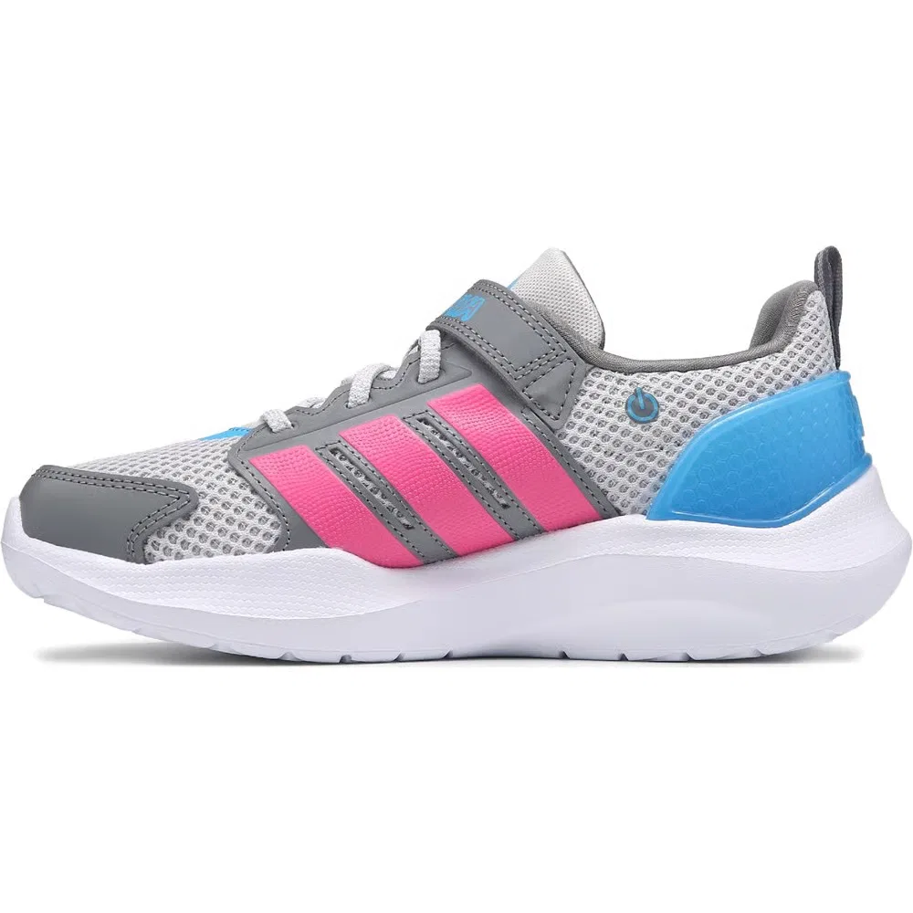 Детские кроссовки Lightorama Runner на эластичных шнурках Adidas, Grey/Pink/Blue — фото 3