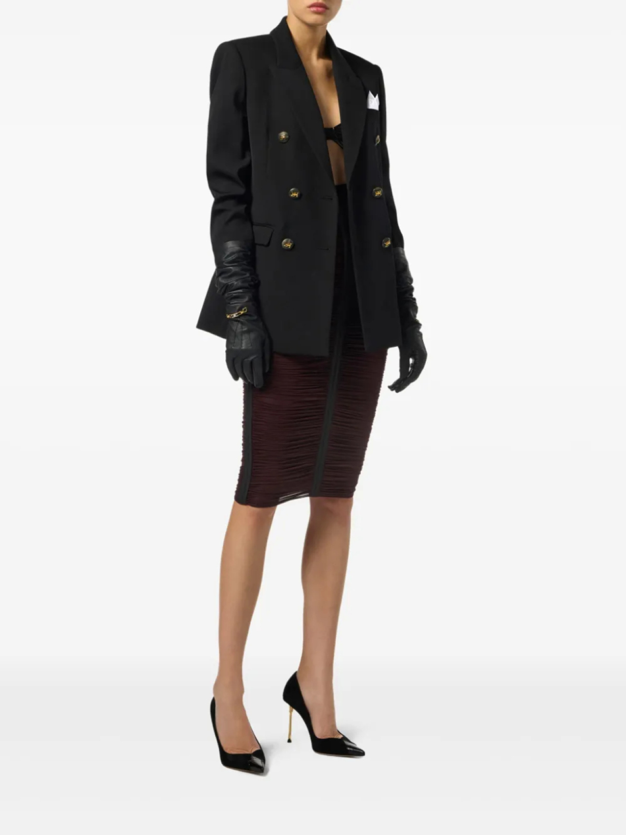 

Юбка-карандаш с оборками Elisabetta Franchi, красный