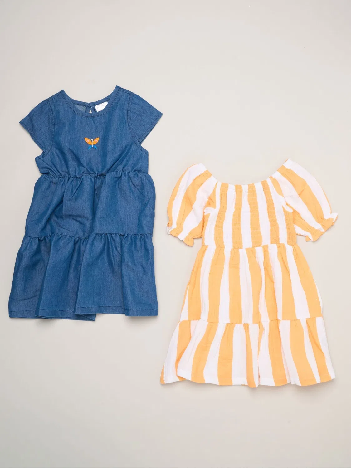 Платье Miss Orange Floral Print And Chambray Dresses 2 Pack, оранжевый