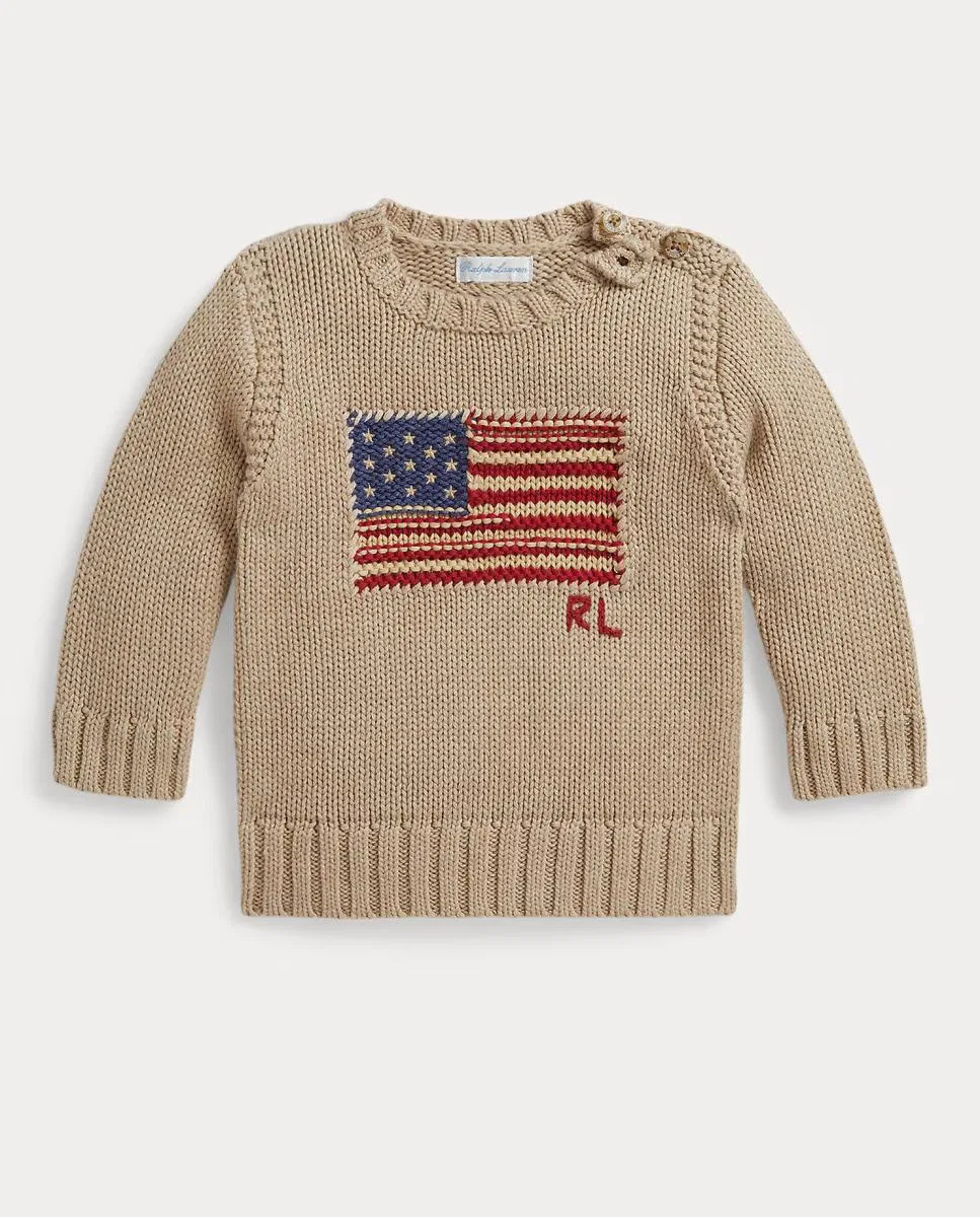 Детский джемпер из хлопка, Bandera, Polo Ralph Lauren, натуральный