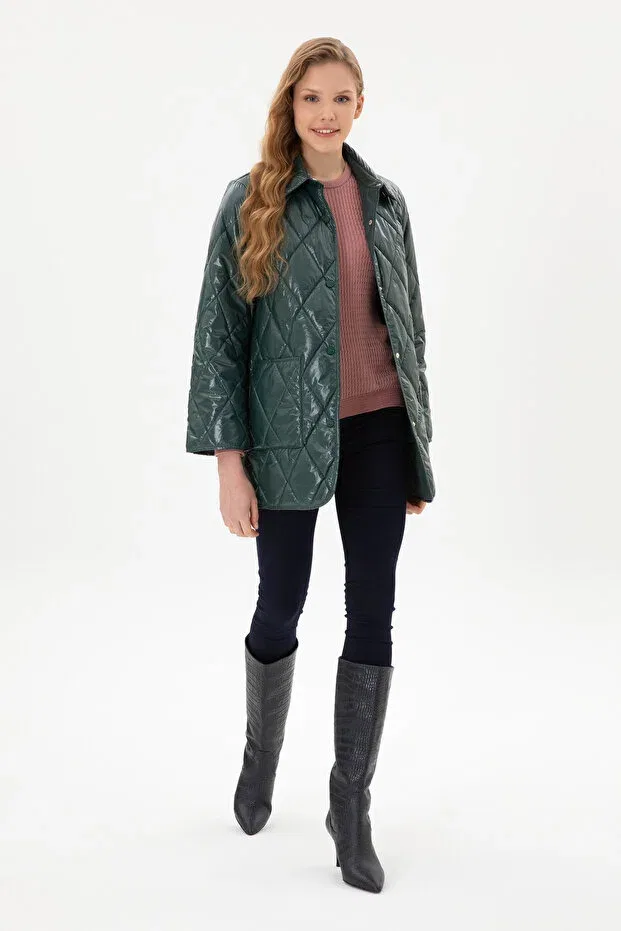 Женское пальто с длинным рукавом U.S. Polo Assn., Dark Green — фото 4