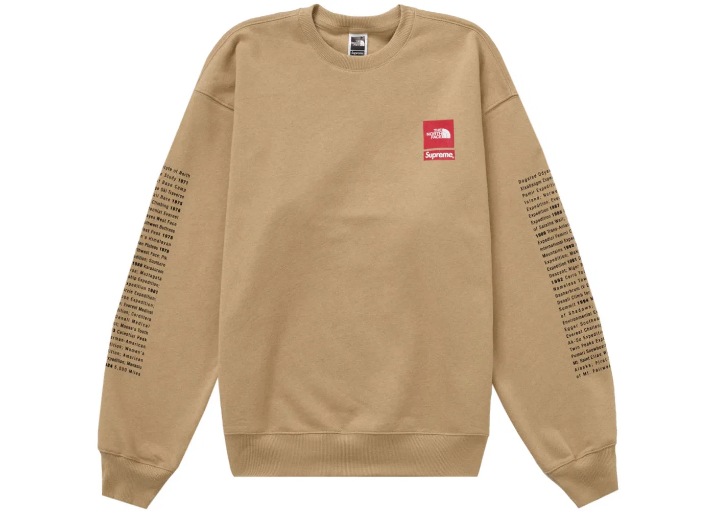 Мужской свитшот с принтом Supreme The North Face Crewneck Tan, Khaki — фото 3