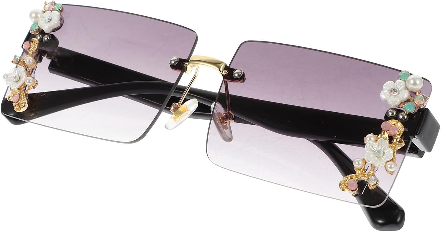 

Женские солнцезащитные очки со стразами и декоративными камнями, черная градиентная оправа. Модные очки для летнего уличного стиля и сценического реквизита VERDANVERSE, Black